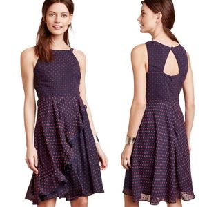 ANTHROPOLOGIE x EVA FRACO "Marianne" Swiss Dot Ruffle Dress -Size 8